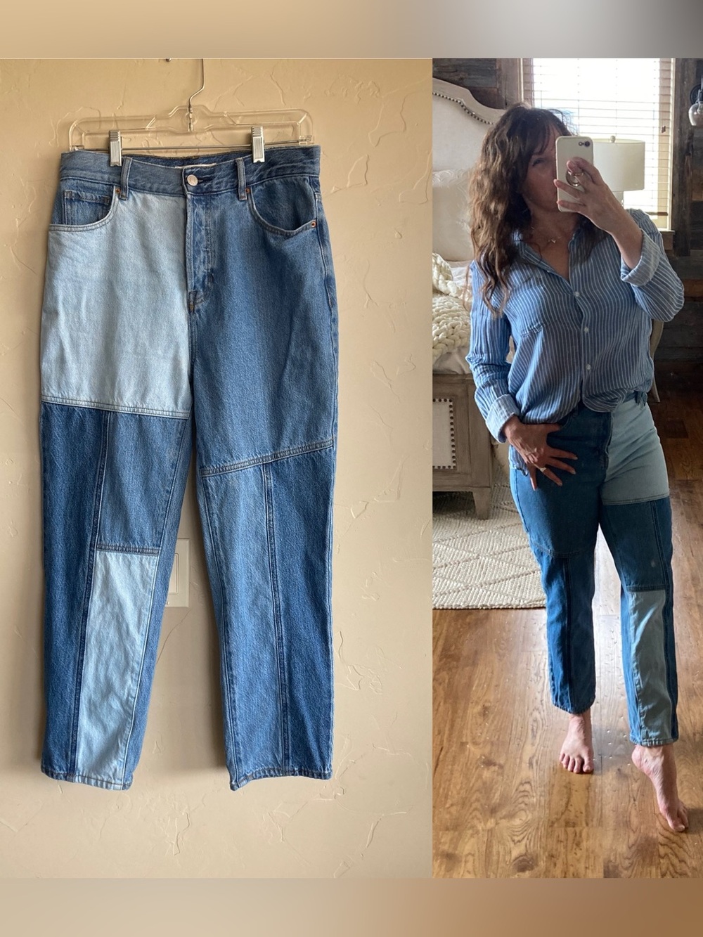 PacSun Patchwork Y2K High Rise Cotton Button Fly Ankle Jeans Size 27